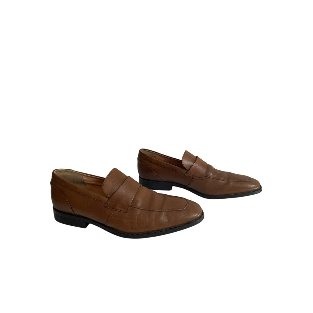 Clarks TILDEN FREE Slip-on Loafer Brown‎ Leather Shoes Mens Size 10.5 M Office